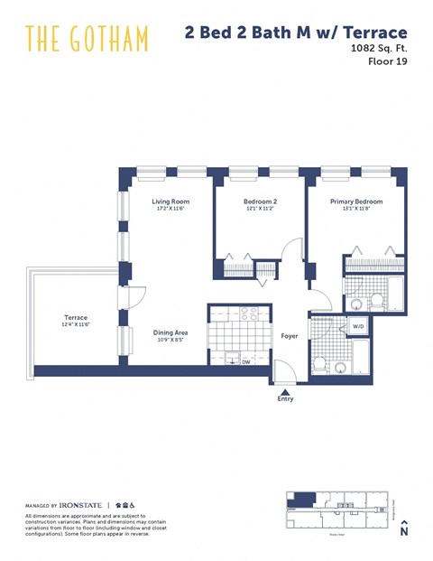 the gotham 2 bed 2 bath floor plan